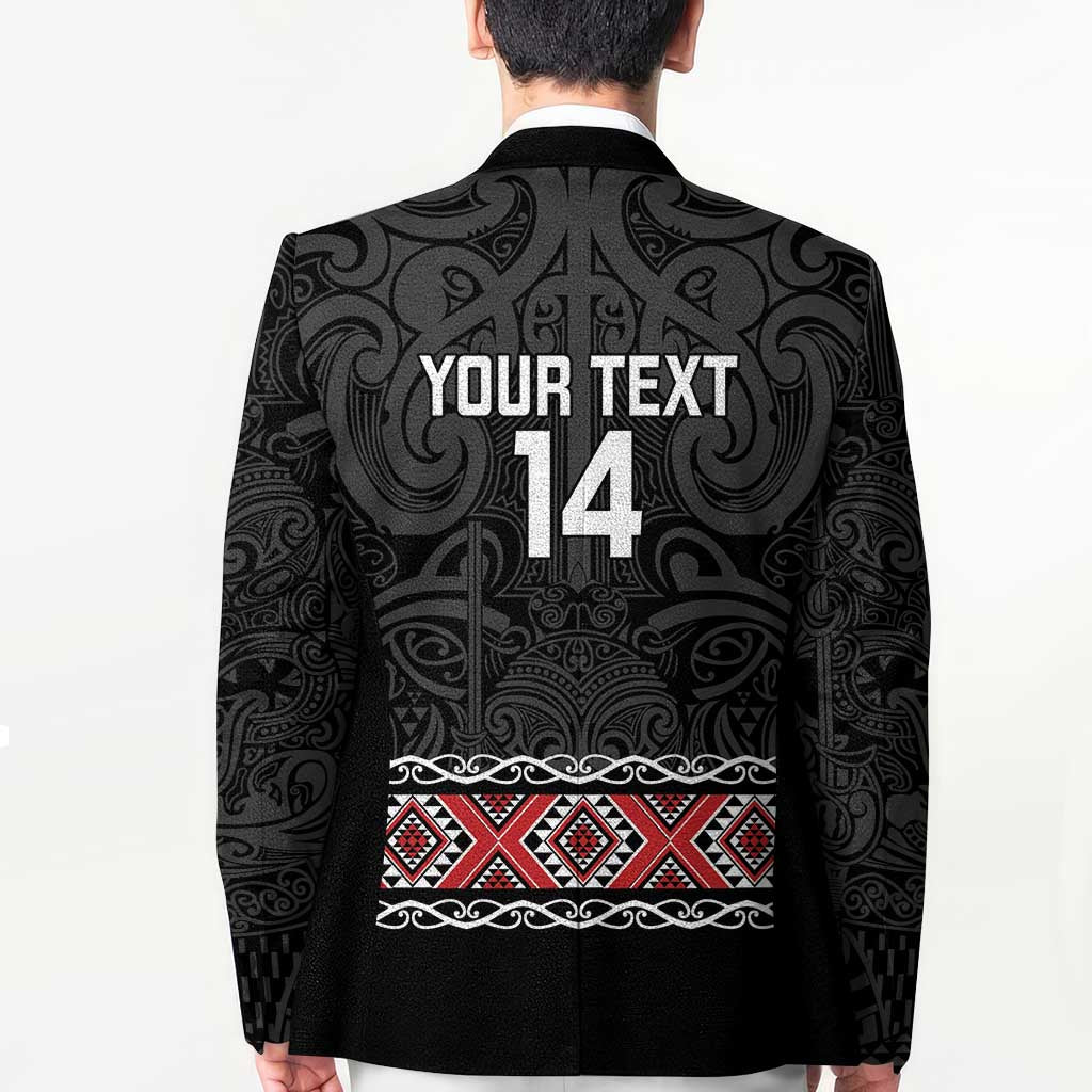 Custom New Zealand Silver Fern Rugby Blazer All Black Maori Taniko Pattern LT14 - Polynesian Pride