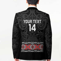 Custom New Zealand Silver Fern Rugby Blazer All Black Maori Taniko Pattern LT14 - Polynesian Pride