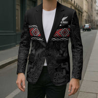 Custom New Zealand Silver Fern Rugby Blazer All Black Maori Taniko Pattern LT14 - Polynesian Pride