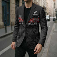 Custom New Zealand Silver Fern Rugby Blazer All Black Maori Taniko Pattern LT14 - Polynesian Pride