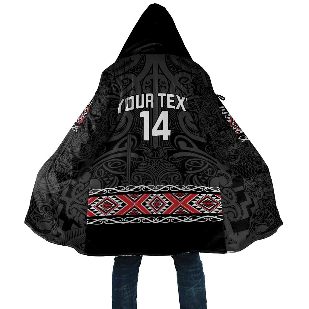 Custom New Zealand Silver Fern Rugby Cloak All Black Maori Taniko Pattern LT14 Unisex Black - Polynesian Pride