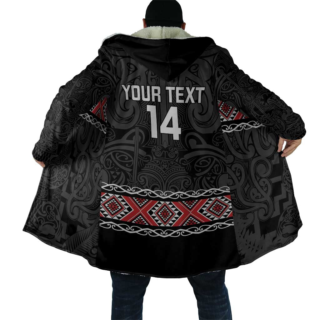 Custom New Zealand Silver Fern Rugby Cloak All Black Maori Taniko Pattern LT14 - Polynesian Pride