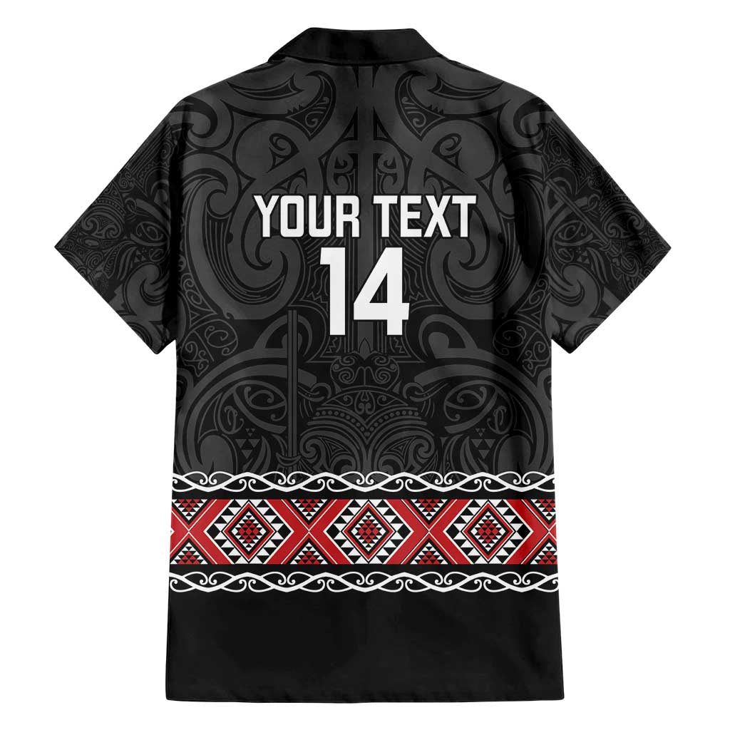 Custom New Zealand Silver Fern Rugby Hawaiian Shirt All Black Maori Taniko Pattern LT14 - Polynesian Pride