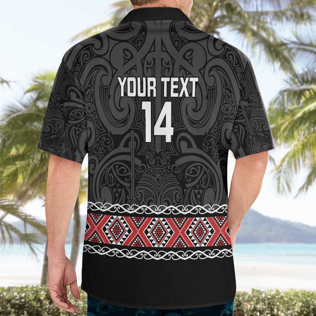Custom New Zealand Silver Fern Rugby Hawaiian Shirt All Black Maori Taniko Pattern LT14 - Polynesian Pride