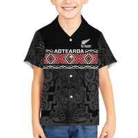 Custom New Zealand Silver Fern Rugby Hawaiian Shirt All Black Maori Taniko Pattern LT14 - Polynesian Pride