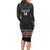 Custom New Zealand Silver Fern Rugby Long Sleeve Bodycon Dress All Black Maori Taniko Pattern