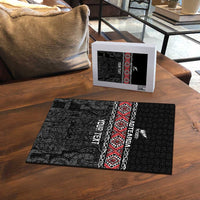Custom New Zealand Silver Fern Rugby Puzzle All Black Maori Taniko Pattern LT14 - Polynesian Pride
