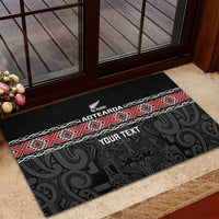 Custom New Zealand Silver Fern Rugby Rubber Doormat All Black Maori Taniko Pattern LT14 - Polynesian Pride