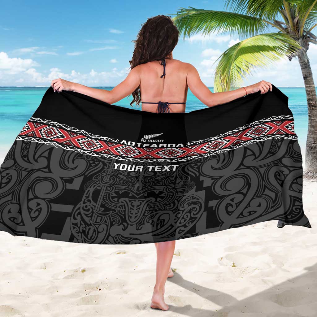 Custom New Zealand Silver Fern Rugby Sarong All Black Maori Taniko Pattern LT14 - Polynesian Pride