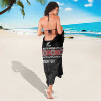 Custom New Zealand Silver Fern Rugby Sarong All Black Maori Taniko Pattern LT14 - Polynesian Pride