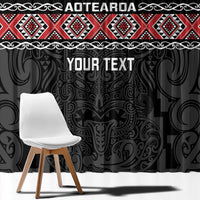 Custom New Zealand Silver Fern Rugby Window Curtain All Black Maori Taniko Pattern LT14 - Polynesian Pride