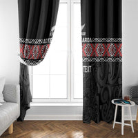 Custom New Zealand Silver Fern Rugby Window Curtain All Black Maori Taniko Pattern LT14 - Polynesian Pride