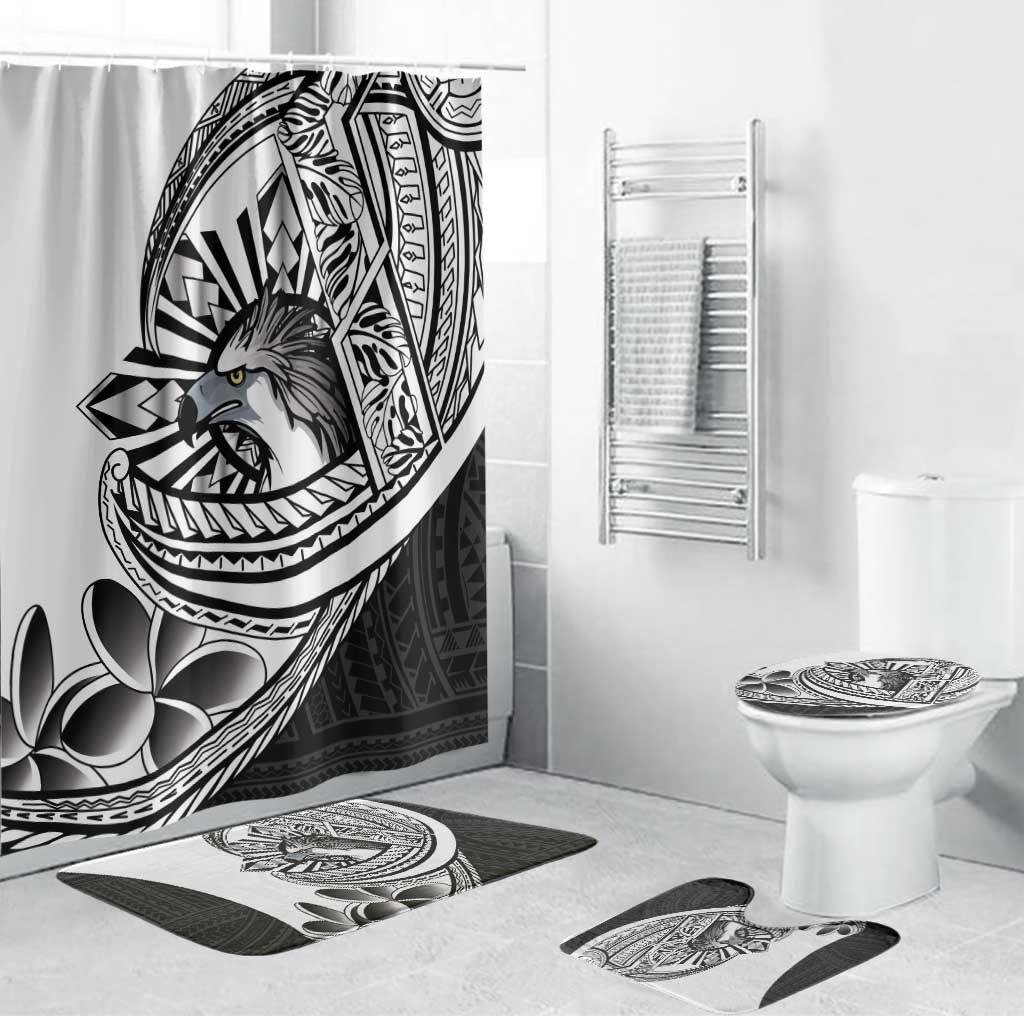 Philippines Eagle Sun Bathroom Set Filipino Agila Polynesian Tattoo Black Color LT14 Bathroom Set (4 pcs) Black - Polynesian Pride