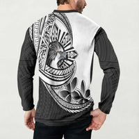 Philippines Eagle Sun Button Sweatshirt Filipino Agila Polynesian Tattoo Black Color LT14 - Polynesian Pride