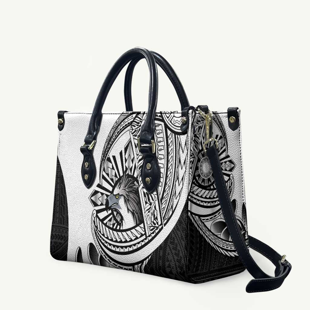 Philippines Eagle Sun Leather Bag Filipino Agila Polynesian Tattoo Black Color LT14 Black - Polynesian Pride