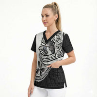 Philippines Eagle Sun Scrub Top Filipino Agila Polynesian Tattoo Black Color LT14 - Polynesian Pride