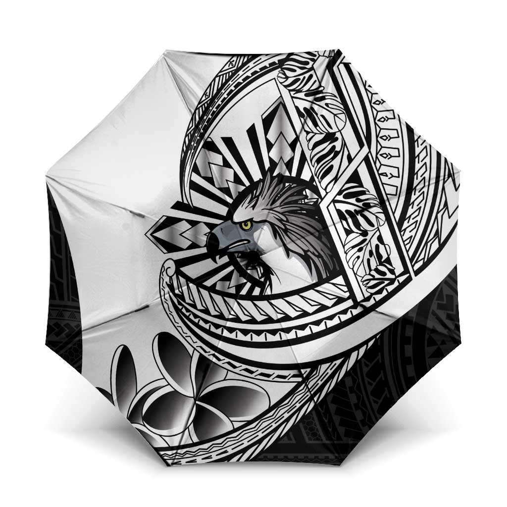 Philippines Eagle Sun Umbrella Filipino Agila Polynesian Tattoo Black Color LT14 One Size Folded 11.42 inch Opened Diameter 37.4 inch Black - Polynesian Pride
