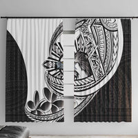 Philippines Eagle Sun Window Curtain Filipino Agila Polynesian Tattoo Black Color LT14 With Hooks Black - Polynesian Pride