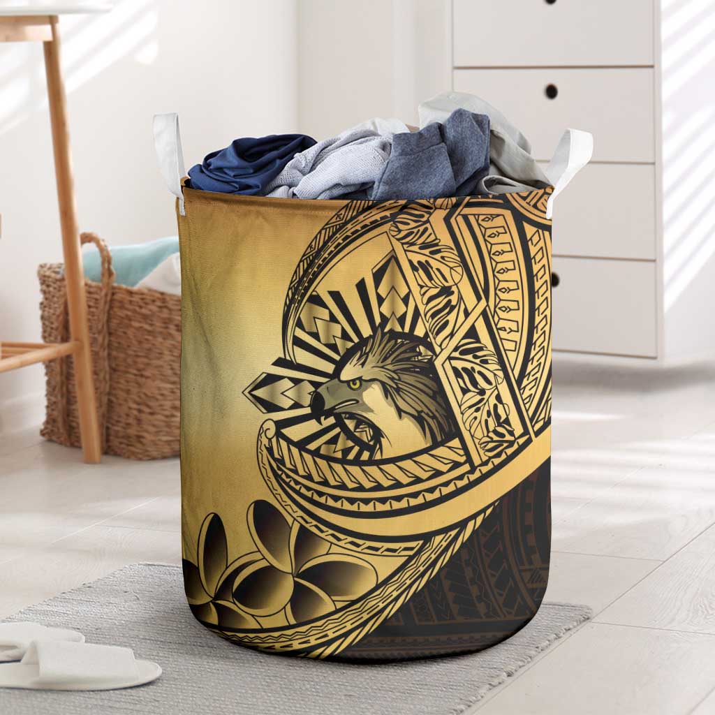 Philippines Eagle Sun Laundry Basket Filipino Agila Polynesian Tattoo Gold Color LT14 Gold - Polynesian Pride