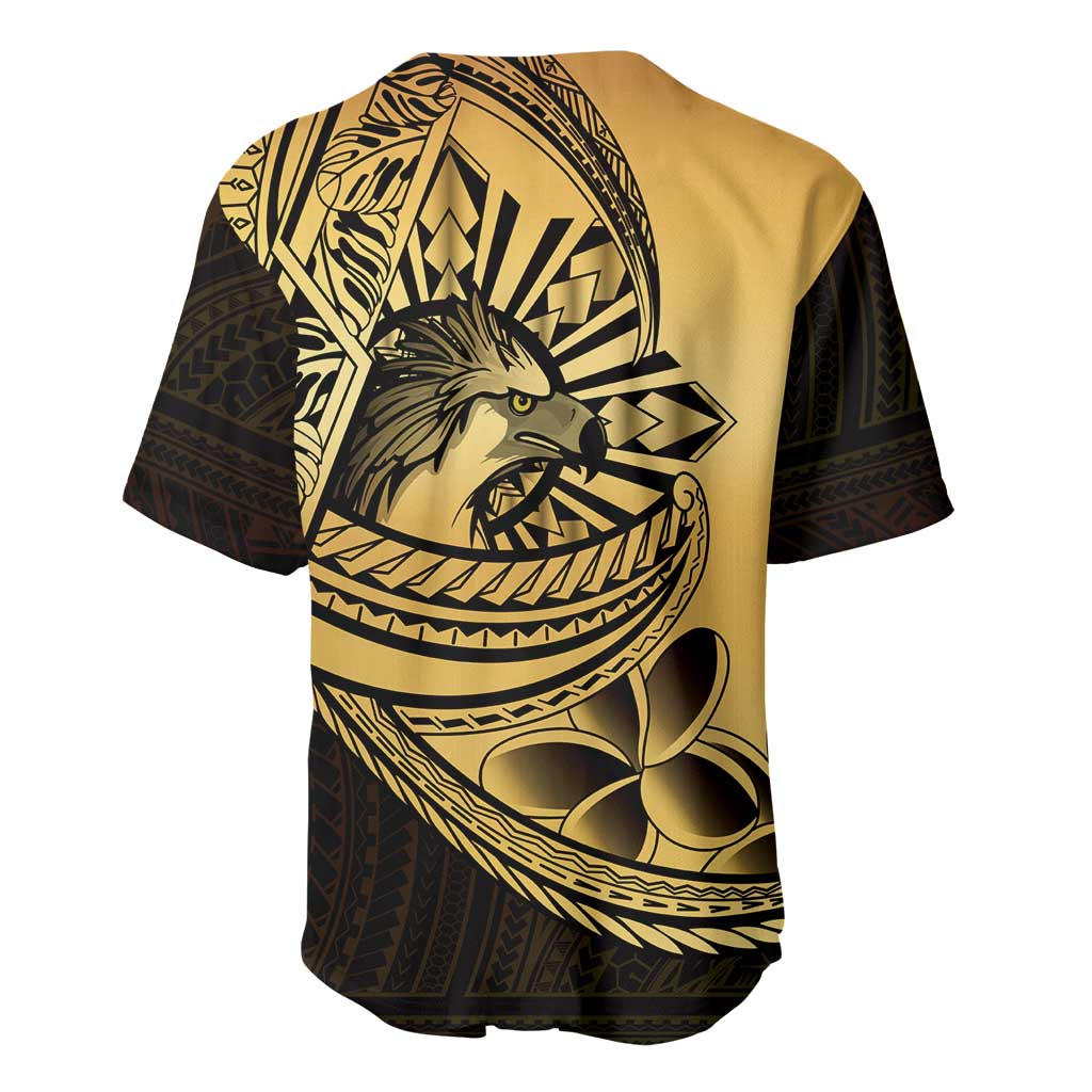 Philippines Eagle Sun Baseball Jersey Filipino Agila Polynesian Tattoo Gold Color LT14 - Polynesian Pride