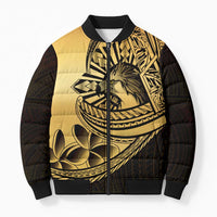 Philippines Eagle Sun Bomber Puffer Jacket Filipino Agila Polynesian Tattoo Gold Color LT14 Unisex Gold - Polynesian Pride