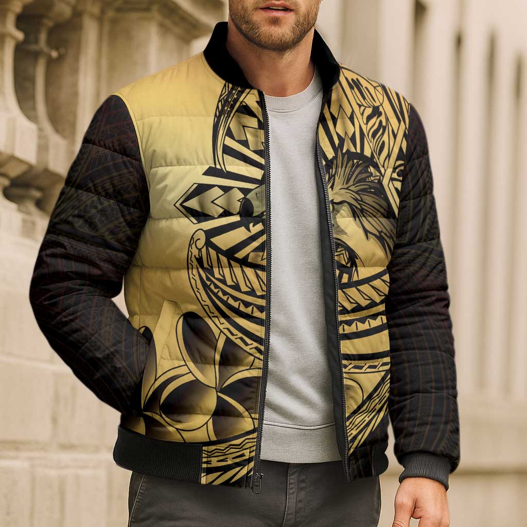Philippines Eagle Sun Bomber Puffer Jacket Filipino Agila Polynesian Tattoo Gold Color LT14 - Polynesian Pride