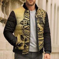 Philippines Eagle Sun Bomber Puffer Jacket Filipino Agila Polynesian Tattoo Gold Color LT14 - Polynesian Pride