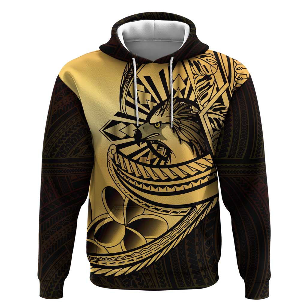 Philippines Eagle Sun Hoodie Filipino Agila Polynesian Tattoo Gold Color LT14 Pullover Hoodie Gold - Polynesian Pride