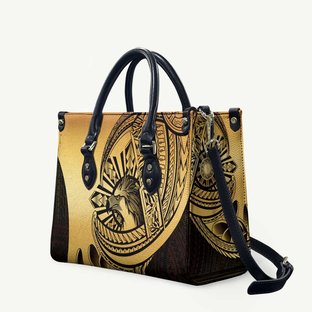 Philippines Eagle Sun Leather Bag Filipino Agila Polynesian Tattoo Gold Color LT14 Gold - Polynesian Pride