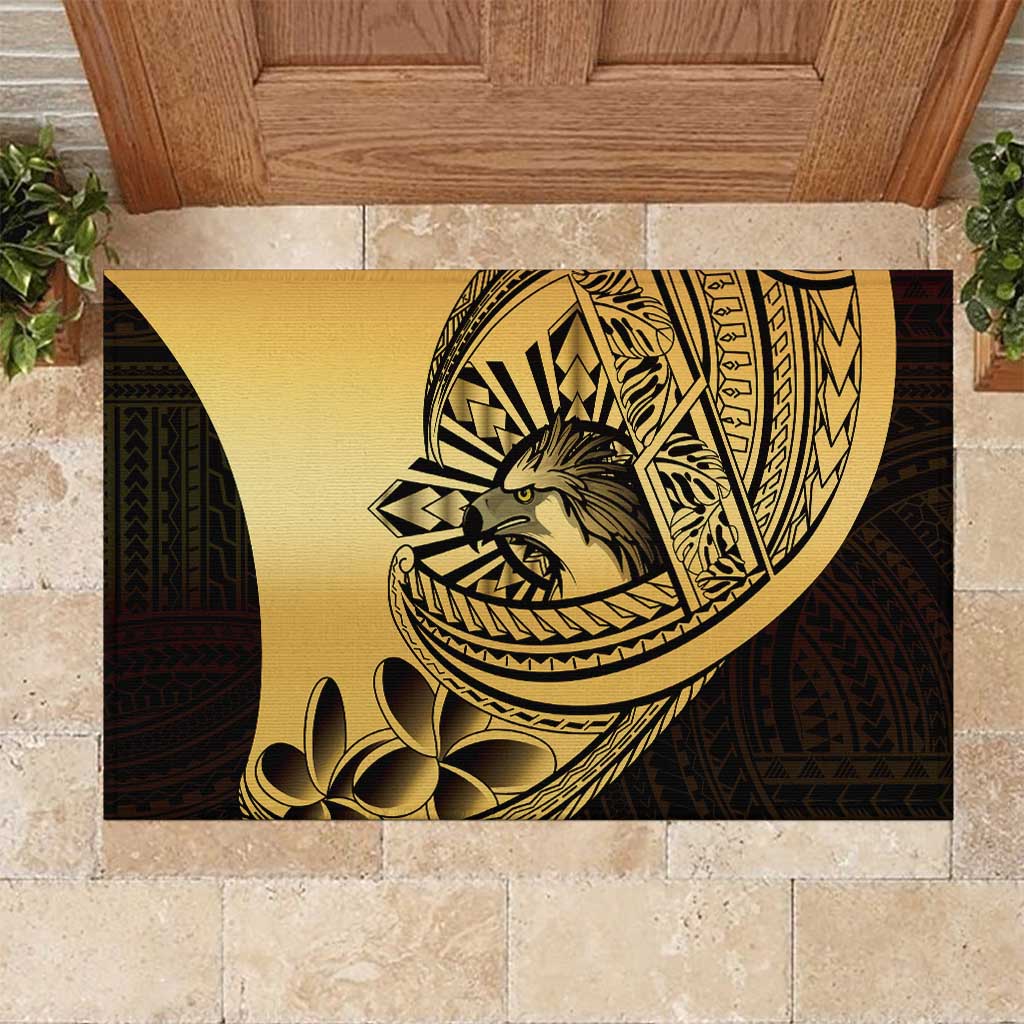 Philippines Eagle Sun Rubber Doormat Filipino Agila Polynesian Tattoo Gold Color LT14 Gold - Polynesian Pride