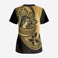 Philippines Eagle Sun Scrub Top Filipino Agila Polynesian Tattoo Gold Color LT14 - Polynesian Pride
