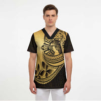Philippines Eagle Sun Scrub Top Filipino Agila Polynesian Tattoo Gold Color LT14 - Polynesian Pride