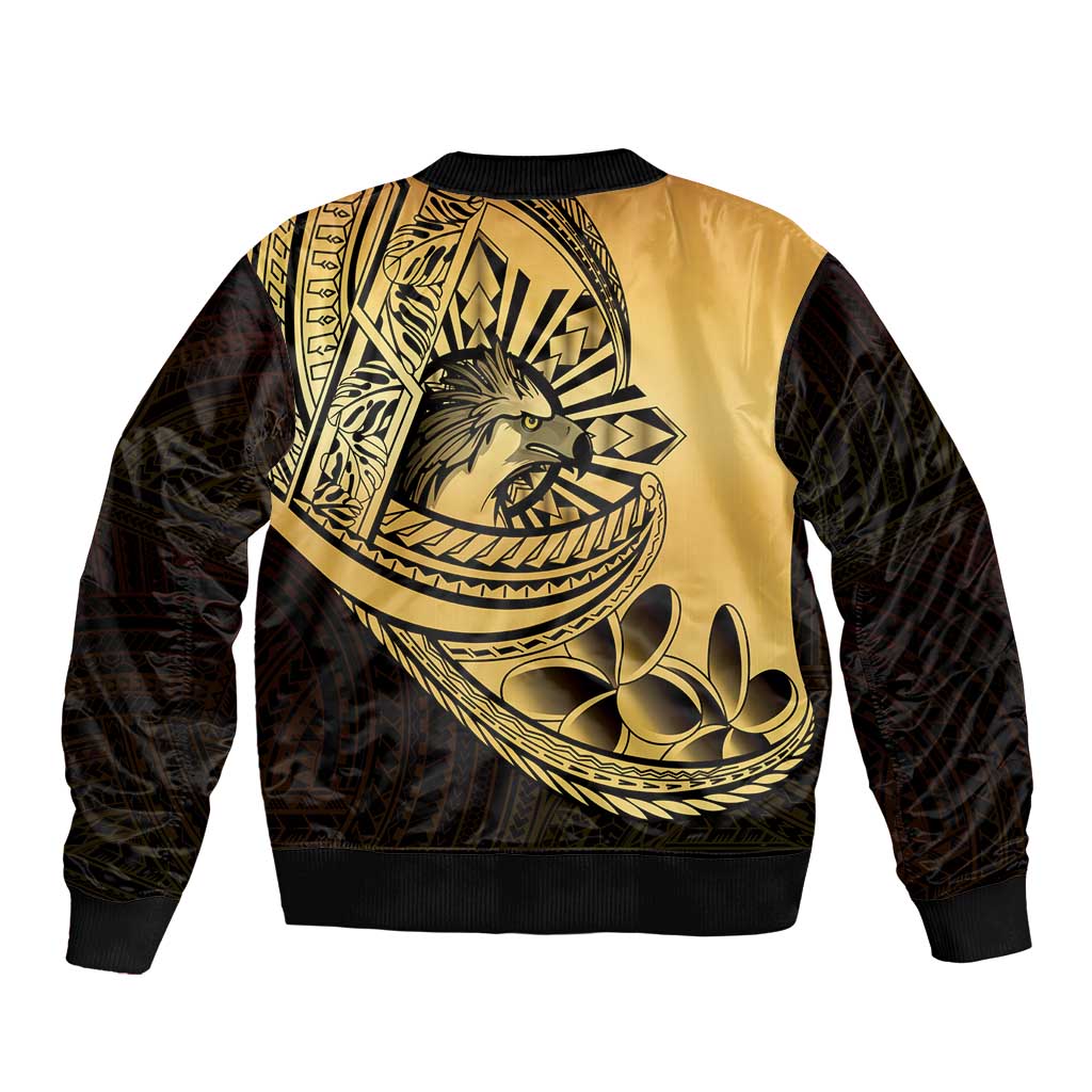 Philippines Eagle Sun Sleeve Zip Bomber Jacket Filipino Agila Polynesian Tattoo Gold Color LT14 - Polynesian Pride