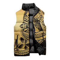 Philippines Eagle Sun Sleeveless Puffer Jacket Filipino Agila Polynesian Tattoo Gold Color LT14 - Polynesian Pride
