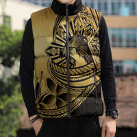Philippines Eagle Sun Sleeveless Puffer Jacket Filipino Agila Polynesian Tattoo Gold Color LT14 - Polynesian Pride