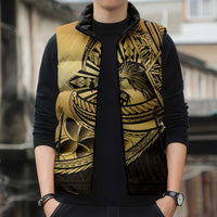Philippines Eagle Sun Sleeveless Puffer Jacket Filipino Agila Polynesian Tattoo Gold Color LT14 - Polynesian Pride