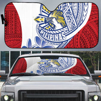Philippines Eagle Sun Auto Sun Shade Filipino Agila Polynesian Tattoo Flag Color LT14 Red - Polynesian Pride