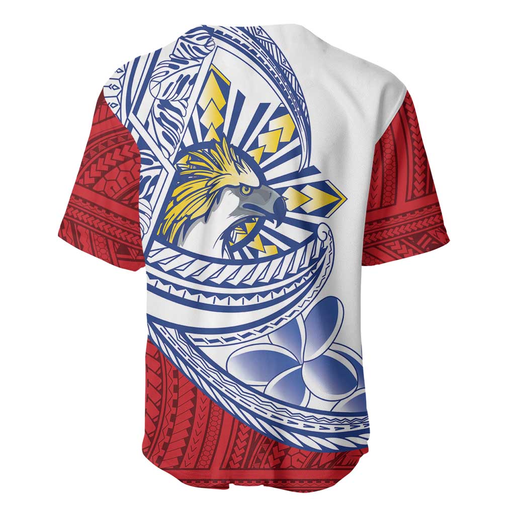 Philippines Eagle Sun Baseball Jersey Filipino Agila Polynesian Tattoo Flag Color LT14 - Polynesian Pride