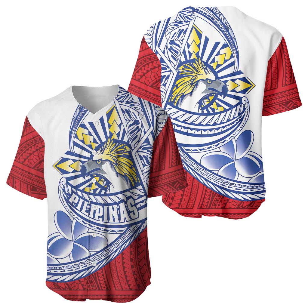 Philippines Eagle Sun Baseball Jersey Filipino Agila Polynesian Tattoo Flag Color LT14 - Polynesian Pride