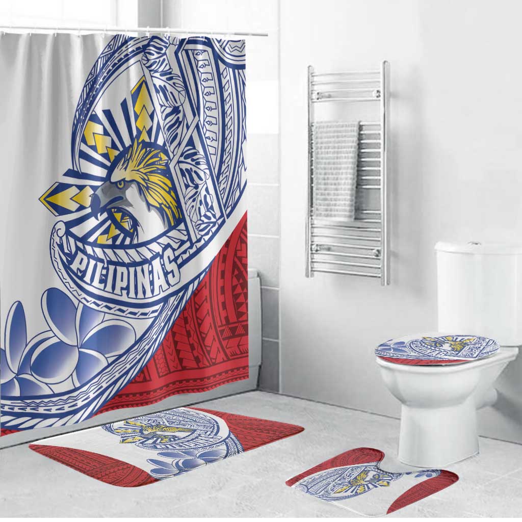 Philippines Eagle Sun Bathroom Set Filipino Agila Polynesian Tattoo Flag Color LT14 Bathroom Set (4 pcs) Red - Polynesian Pride