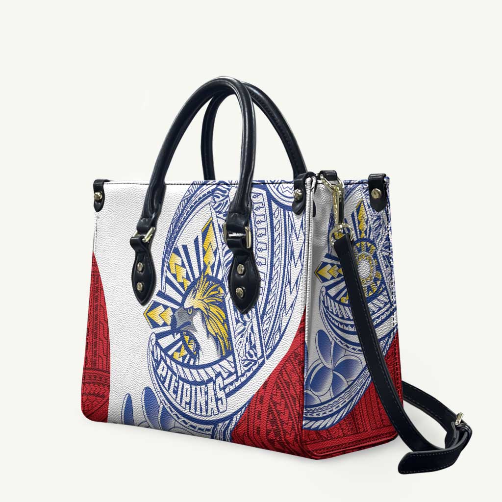 Philippines Eagle Sun Leather Bag Filipino Agila Polynesian Tattoo Flag Color LT14 Red - Polynesian Pride