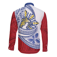 Philippines Eagle Sun Long Sleeve Button Shirt Filipino Agila Polynesian Tattoo Flag Color LT14 - Polynesian Pride
