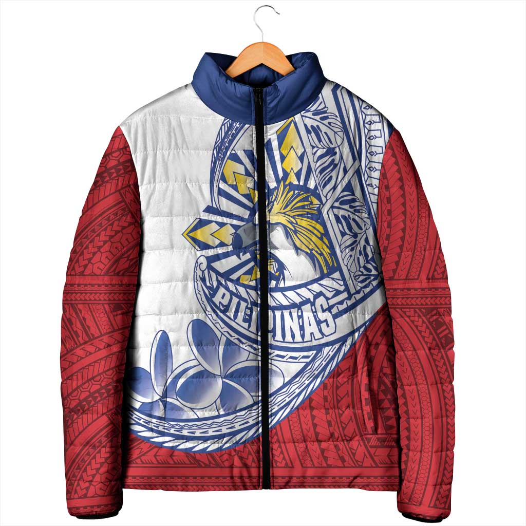 Philippines Eagle Sun Padded Jacket Filipino Agila Polynesian Tattoo Flag Color LT14 - Polynesian Pride