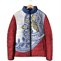 Philippines Eagle Sun Padded Jacket Filipino Agila Polynesian Tattoo Flag Color LT14 - Polynesian Pride