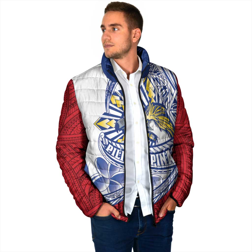 Philippines Eagle Sun Padded Jacket Filipino Agila Polynesian Tattoo Flag Color LT14 - Polynesian Pride