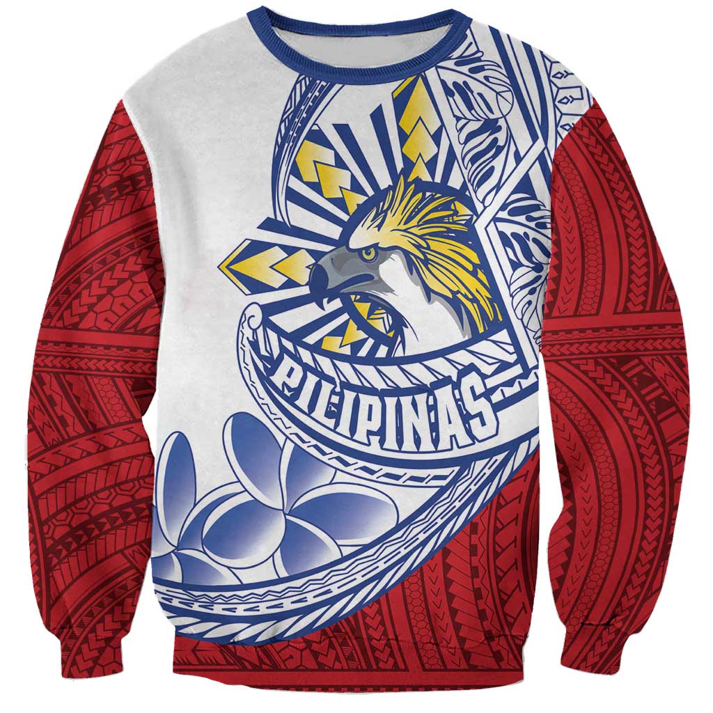 Philippines Eagle Sun Sweatshirt Filipino Agila Polynesian Tattoo Flag Color LT14 Unisex Red - Polynesian Pride
