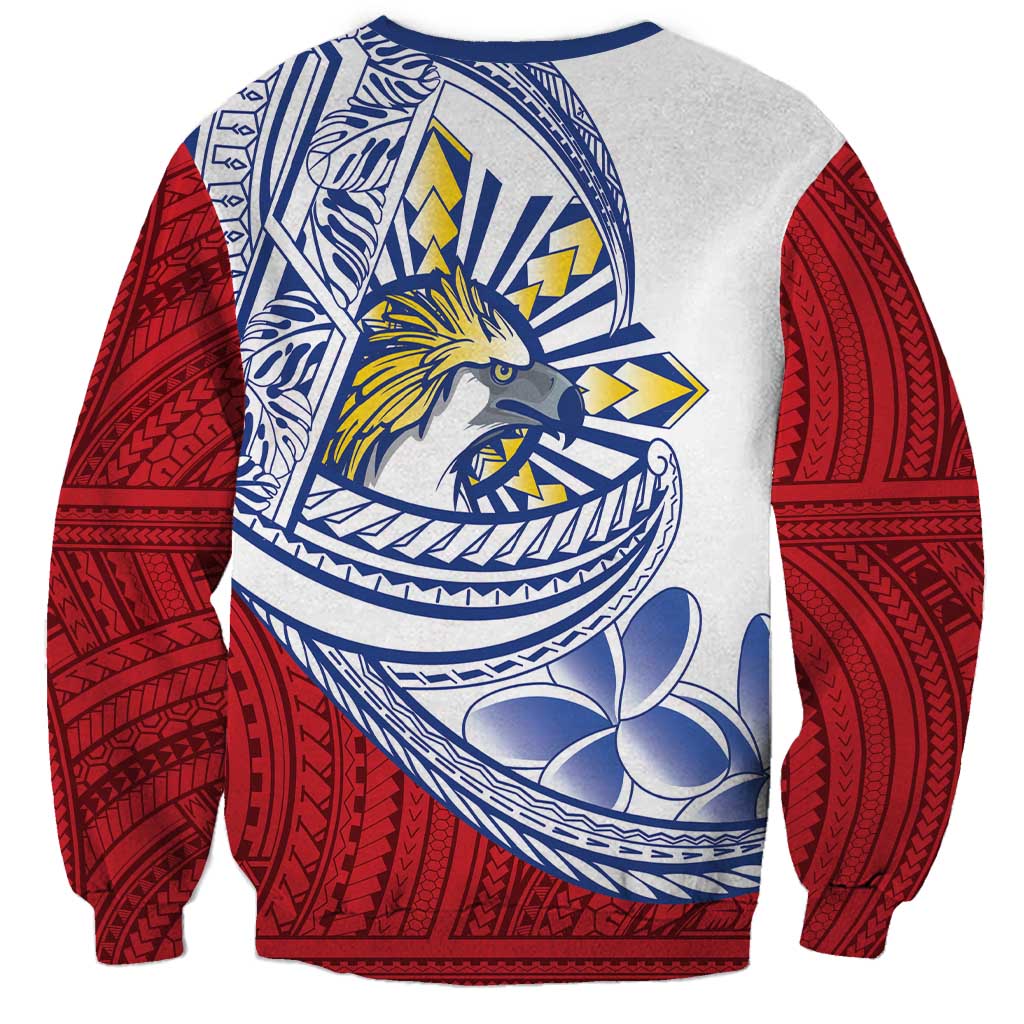 Philippines Eagle Sun Sweatshirt Filipino Agila Polynesian Tattoo Flag Color LT14 - Polynesian Pride