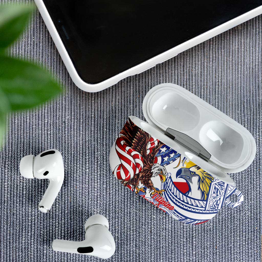 Filipino American History Month AirPods Case Philippines Agila USA Eagle Mix Flag LT14 - Polynesian Pride