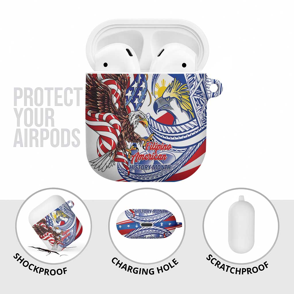 Filipino American History Month AirPods Case Philippines Agila USA Eagle Mix Flag LT14 - Polynesian Pride