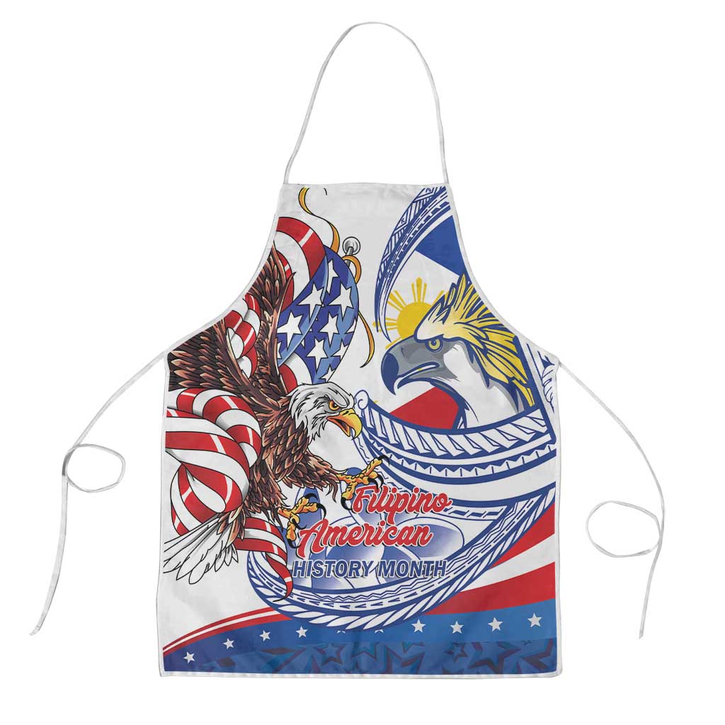 Filipino American History Month Apron Philippines Agila USA Eagle Mix Flag LT14 Blue - Polynesian Pride